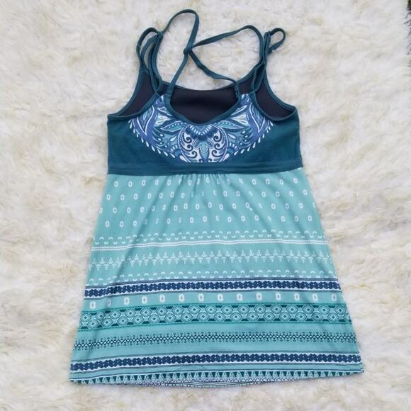 Strappy Back Yoga Tanktop Athleta Empire Cami Size XS Green Blue Athleisure Top - Picture 9 of 10